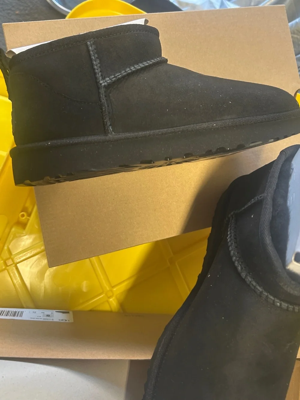 UGG Black Short Suede Ankle Boots - Picture 2 of 4